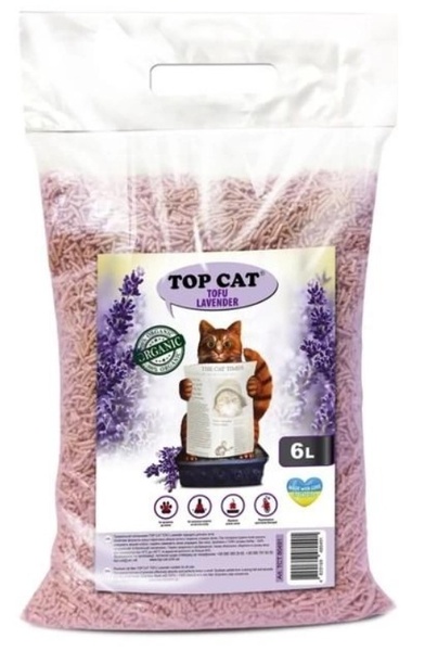 Наповнювач для котячого туалету Top Cat Tofu соєвий з ароматом лаванди 6 л (Україна)