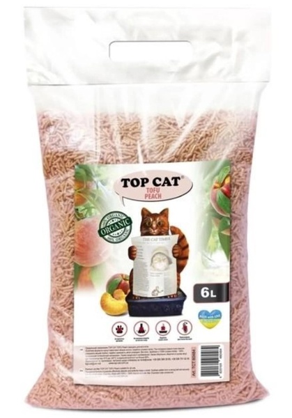 Наповнювач для котячого туалету Top Cat Tofu соєвий з ароматом персика 6 л (Україна)