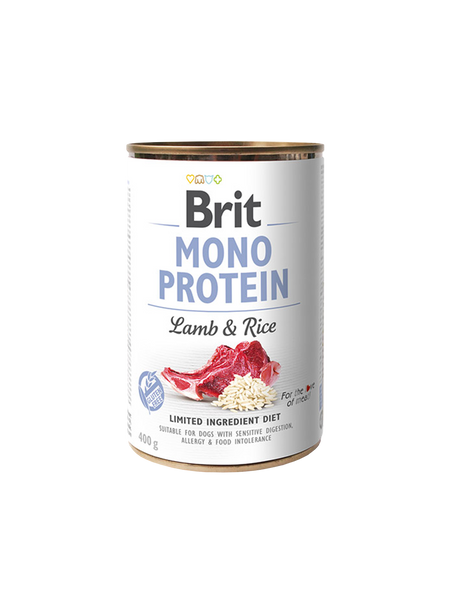 Brit Mono Protein вологий раціон для собак з ягням та коричневим рисом 400г А05451 фото