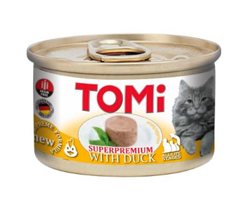 Консерва для дорослих котів TOMI з качкою 85 г
