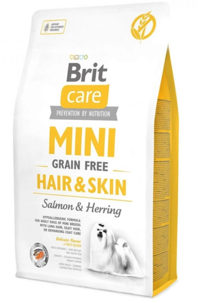 Сухий корм 'Brit Care Mini Grain' Free Hair & Skin Salmon & Herring 2 кг А11624 фото