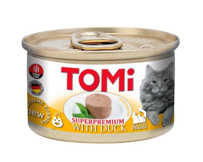 Консерва для дорослих котів TOMI з качкою 85 г А06996 фото