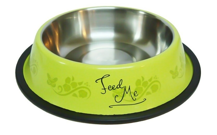 Happy Pet Миска металева для собак 'Feed Me' зелена