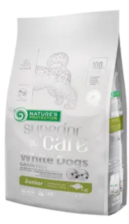 Сухий беззерновий корм для цуценят малих порід з білим забарвленням шерсті Superior Care White Dogs Grain Free Junior Small and Mini Breeds 1.5 кг А22605 фото