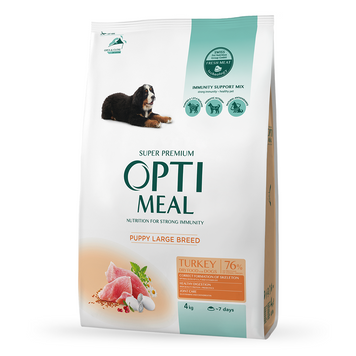 OPTIMEAL&trade;. Повнораціонний сухий корм для цуценят великих порід &ndash; індичка