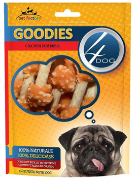 Ласощі для собак 4Dog поппери гантелі курячі 100 г (5949060207835) А22586 фото