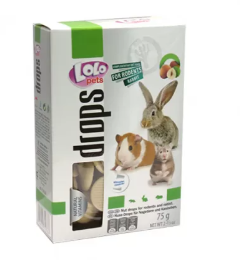 Lolo Pets Drops for RODENTS Дропси з горіхами для гризунів і кролика А23830 фото