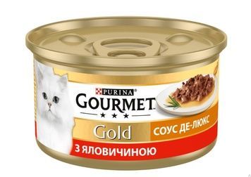 Purina Gourmet Gold Вологий корм для котів з яловичиною в соусі 85 г А07139 фото