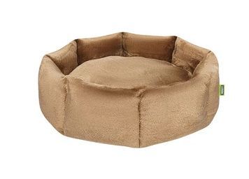 Лежанка плюшева кругла ТМ HiDOG для собаки або кота (55*19см) карамель