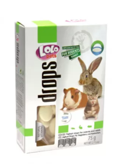 Lolo Pets Drops for RODENTS Дропси з йогуртом для гризунів і кролика А23829 фото