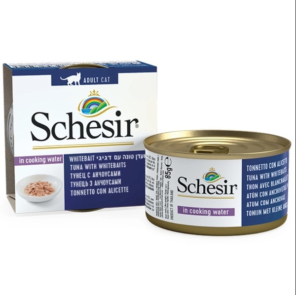 Schesir Вологий корм для дорослих котів, тунець з анчоусом і рисом в соусі (Шезір), 85 г