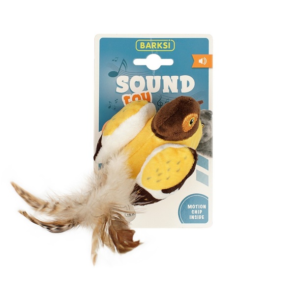 Іграшка для Котів Barksi Sound Toy Пташка з Датчиком Торкання та Звуковим Чіпом 17 см
