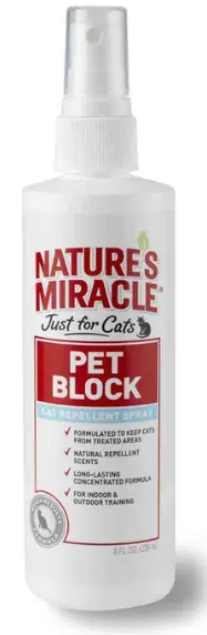 Спрей-відлякувач для котів Nature's Miracle «Pet Block Repellent Spray» 236 мл (для відлякування від місць, об'єктів, зон)