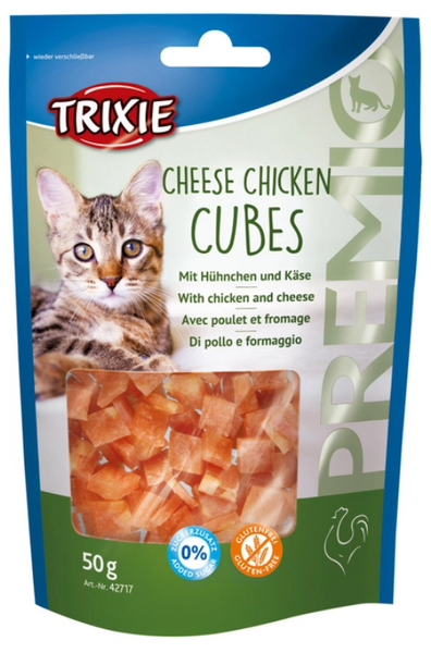 Ласощі для котів Trixie 42717 Premio Cheese Chicken Cubes сирно-курячі кубики 50 г 10101 фото