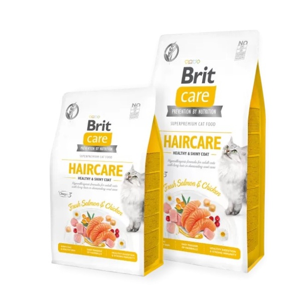 Сухий корм Brit Care (Бріт) Haircare Healthy & Shiny Coat беззерновий для кішок з довгою шерстю А13092 фото