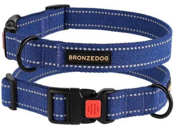 Нашийник світловідбивний брезентовий для собак Bronzedog Dog Collar Cotton 2,0х25-33 см А12042 фото