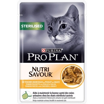 Вологий корм Purina ( Пуріна ) Pro Plan STERILISED повнораціонний корм для дорослих кастрованих котів/стерилізованих кішок. З куркою. А03153 фото