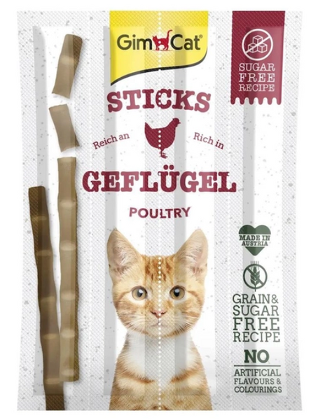 Ласощі GimCat Sticks Poultry Ласощі для котів, зі свійською птицею 4 шт