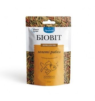 Корм для золотих рибок Біовіт натуральний гранульований, 10 г А02224 фото