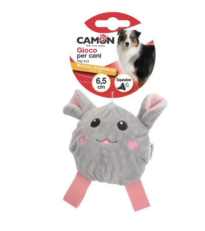 Іграшка кролик з плюшу і пищалкою для собак 6,5 см