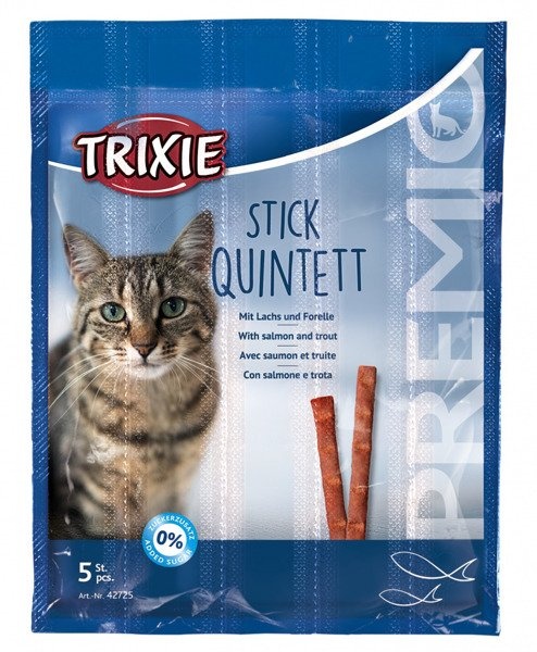 Trixie Ласощі PREMIO Quadro Sticks лосось і форель 1 упаковка (5шт)