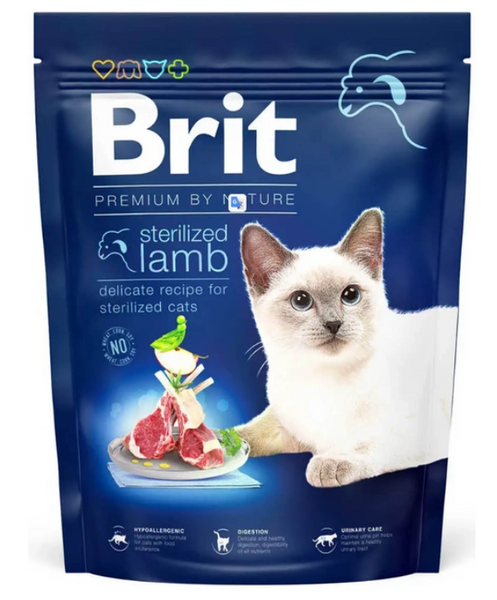Сухий корм для стерилізованих котів з ягням Brit Premium by Nature Cat Sterilized Lamb А23466 фото