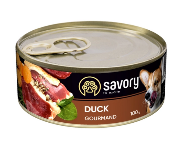 Вологий корм для дорослих собак Savory Dog Gourmand Duck (качка)