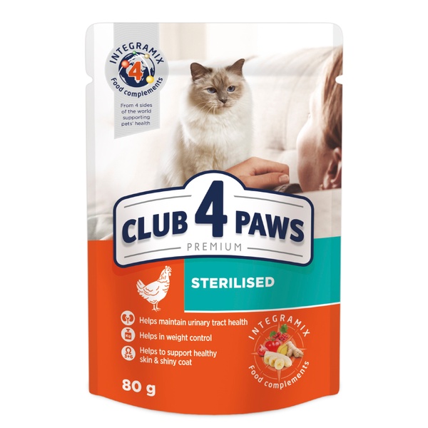 Клуб 4 Лапи Вологий корм з куркою для дорослих стерилізованих котів