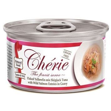 Cherie (Шері) Cat Yellowfin mix Skipjack Tuna with Wild Salmon Entrеes in Gravy - Вологий корм з тунцем та лососем для дорослих котів (шматочки в соусі) А33625 фото