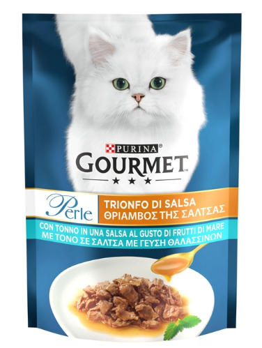 Вологий корм Purina Gourmet Perle для котів, міні філе, Тунець 85 г А00119 фото