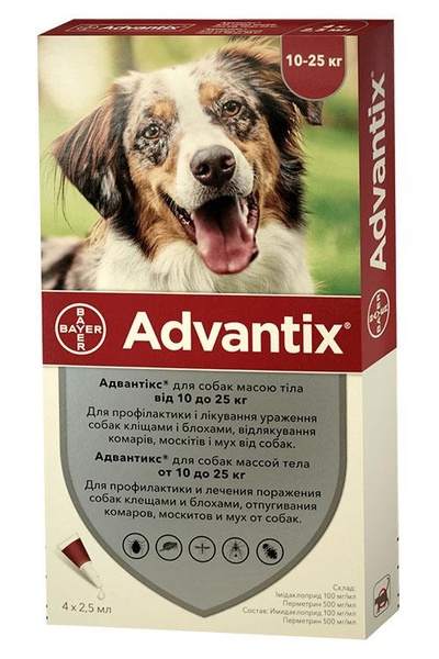 Bayer (Байєр) Адвантикс для собак від 10 до 25 кг (ціна за 1 амп)
