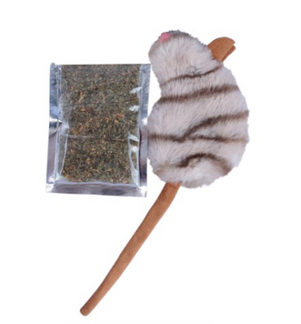 Іграшка для Котів Gigwi Catnip Мишка з Кишенею для Котячої М'яти 10 см А23419 фото