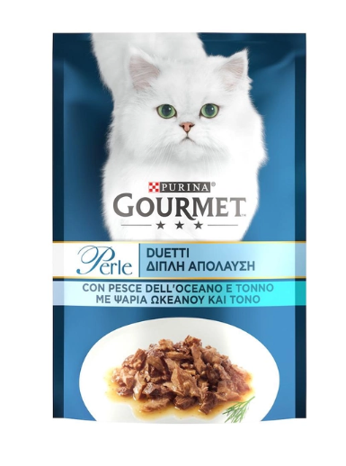 Gourmet Perle Вологий корм для котів з океанічною рибою та тунцем 85 г