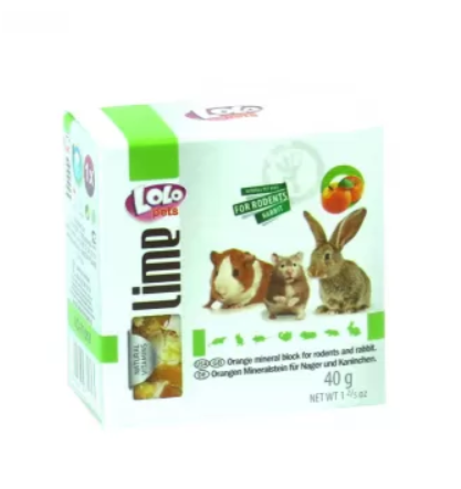 LoLo Pets lime for RODENTS Мінеральний камінь з АПЕЛЬСИНОМ для гризунів і кроликів