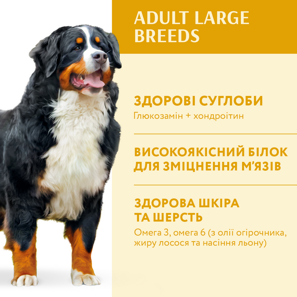 OPTIMEAL™. Повнораціонний сухий корм для дорослих собак великих порід -курка 1.5 кг А01218 фото