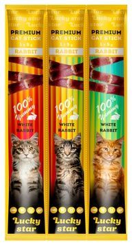 Ласощі для котів Lucky Star палички з кроликом, 3 шт по 5 г А37386 фото