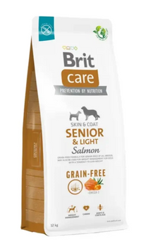 Сухий корм для старіючих собак Brit Care Dog Grain-free Senior & Light беззерновий (лосось) 12 кг