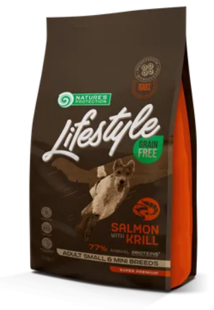 Сухий беззерновий корм з лососем та крилем для дорослих собак малих порід Lifestyle Grain Free Salmon with krill Adult Small and Mini Breeds 1.5кг