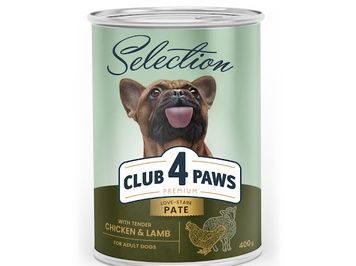 CLUB 4 PAWS Преміум Cелекшн Паштет з куркою і ягням А25813 фото