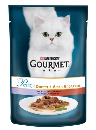 Purina Gourmet Perle Duo Вологий корм для котів з телятиною і качкою 85 г А07112 фото