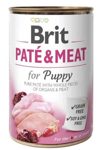 Вологий корм Brit Pate & for Meat Puppy для цуценят (курка/індичка) 0.4 кг А22812 фото