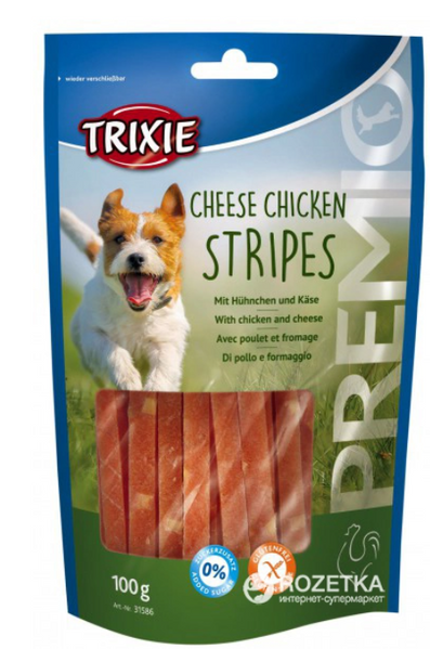 Ласощі для собак Trixie 31586 Premio Chicken Cheese Stripes сир/курка 100 г А00990 фото