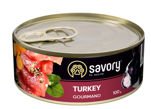 Вологий корм для дорослих собак Savory Dog Gourmand Turkey (індичка)