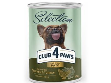 CLUB 4 PAWS Преміум Cелекшн Паштет з куркою і індичкою А25814 фото