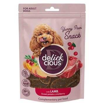 Ласощі для собак Delickcious - ягня, батат та журавлина, 80г А37549 фото