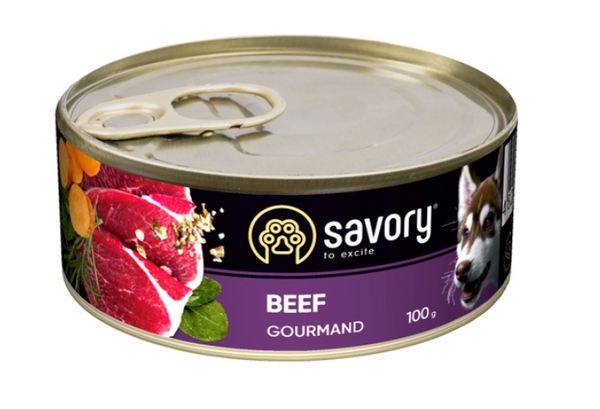 Вологий корм для дорослих собак Savory Dog Gourmand Beef (яловичина)