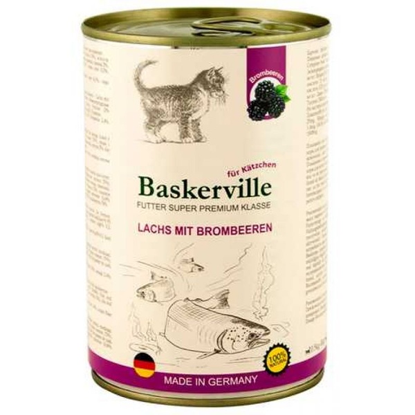 Baskerville Вологий корм для кошенят з лососем та ожиною А08869 фото