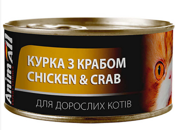 AnimAll вологий корм з куркою та крабом для дорослих котів