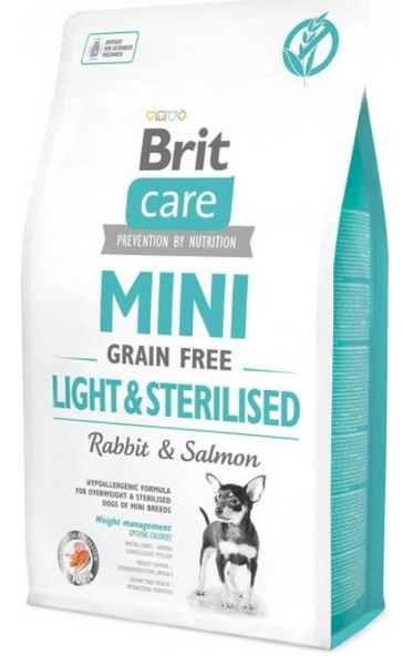 Сухий корм Brit Care GF Mini Light & Sterilised для дорослих собак маленьких порід з надмірною вагою або стерилізованих 2 кг А10210 фото