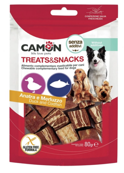 Ласощі для собак Camon Treats & Snacks Кубики з качкою та тріскою 80г А21711 фото